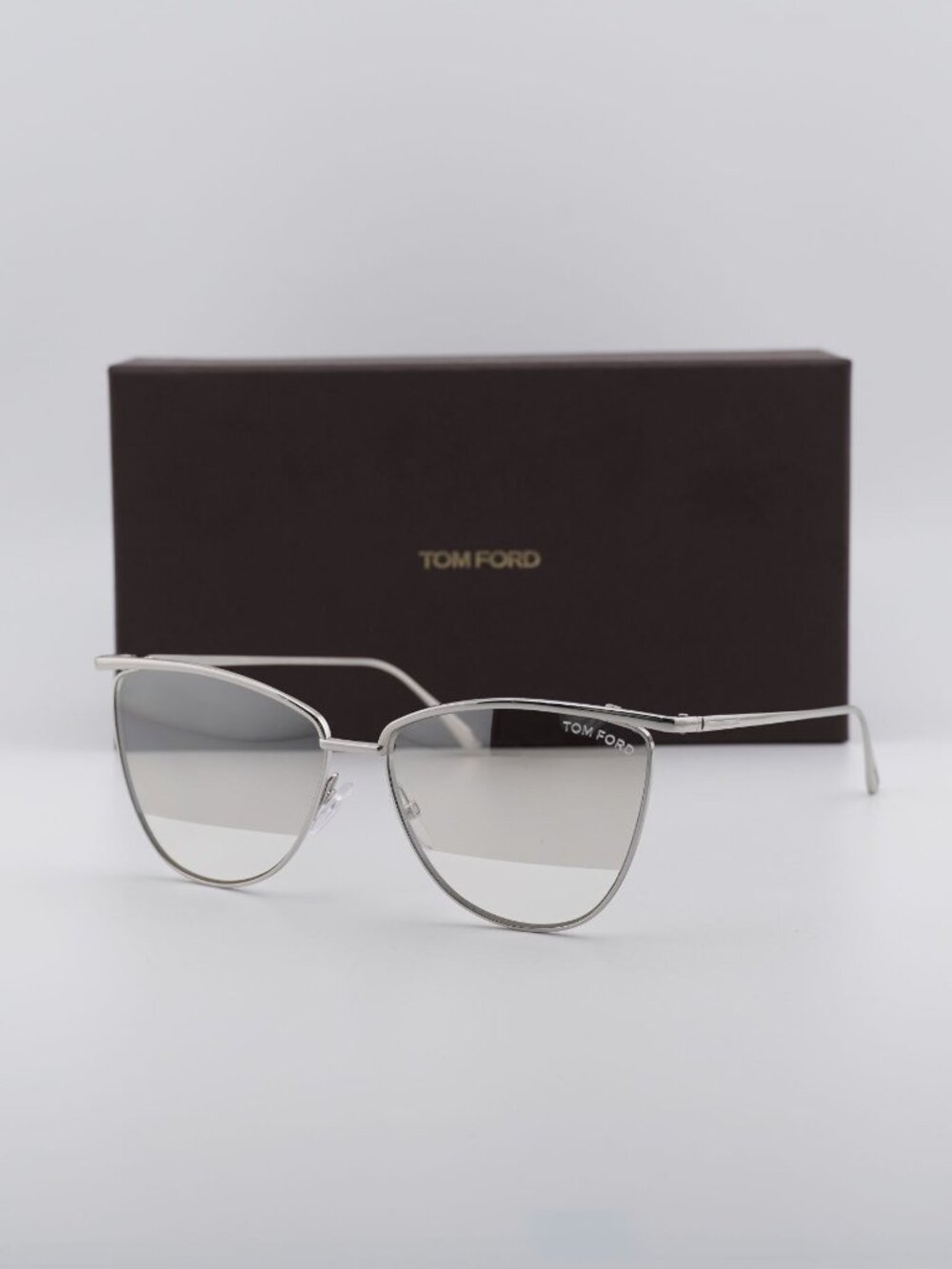 Tom Ford Veronica FT0684 16B Browline Sunglasses - Palladium / Grey